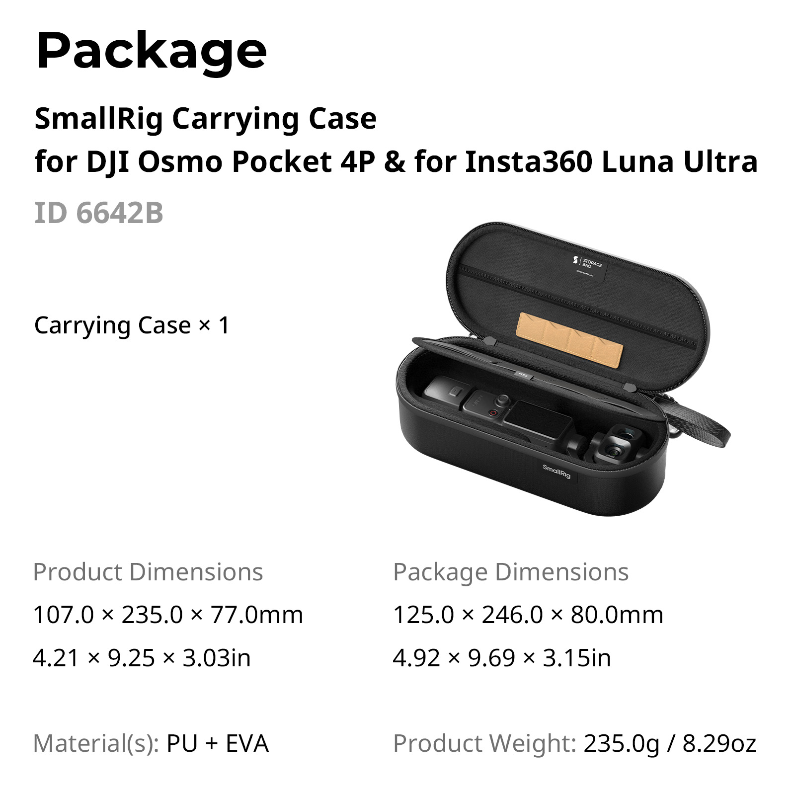 Storage Bag for DJI Osmo Pocket 4P/Insta360 Luna Ultra - immagine 11