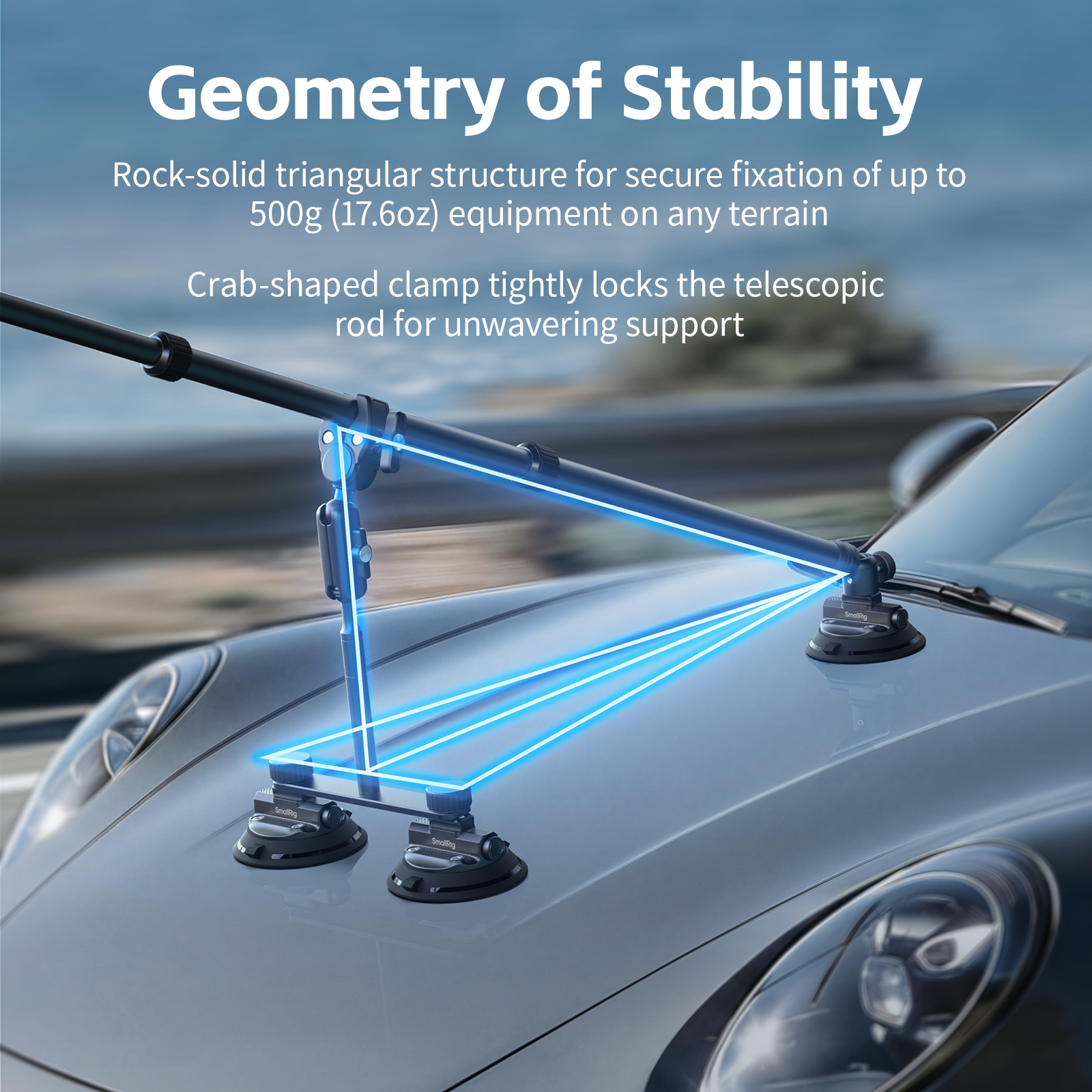 Vehicle Suction Cup Support Kit Invisible Stick for Car & Bicycle Action Camera Shooting - immagine 4