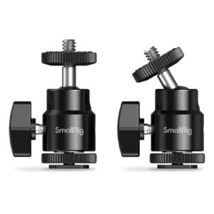 Ball Head 1/4" Camera Hot Shoe Mount with Additional 1/4" Screw (2pcs Pack)