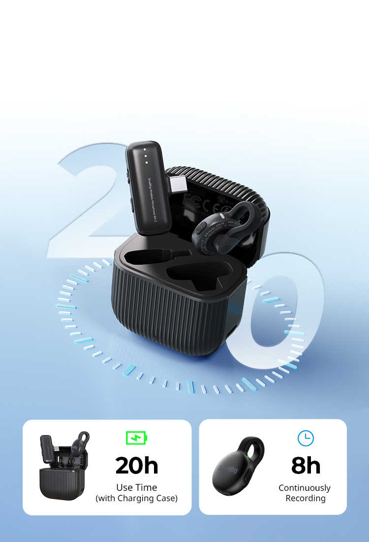 20-hour battery. Shoot all day.