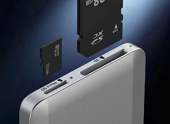 USB 3.0 TF/SD Card Slots