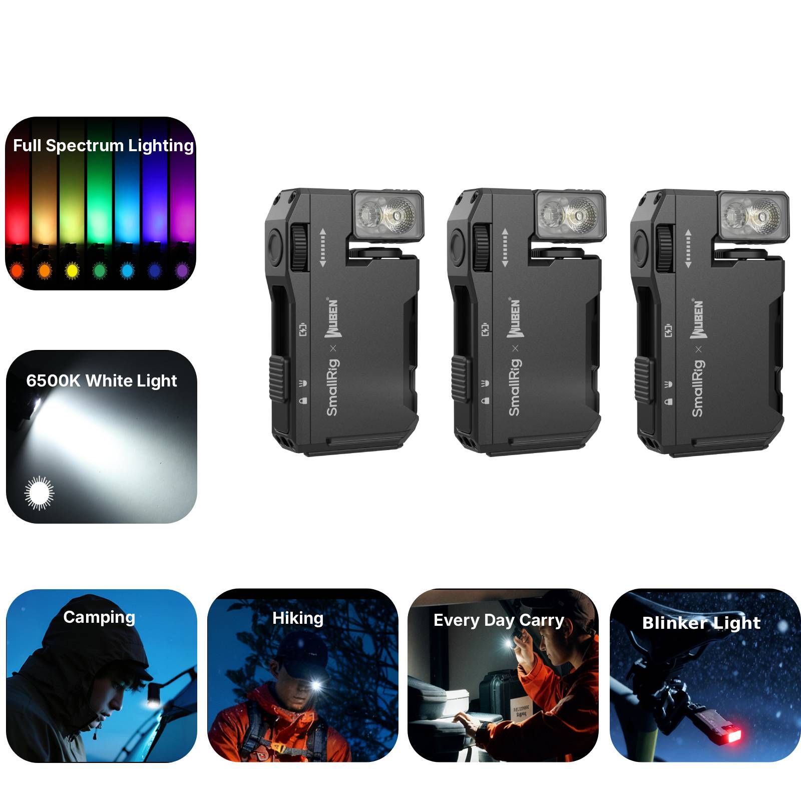Survival mini EDC Flashlight: 400 Lumens & 82m Throw, 65Hrs, IP65, RGB Alarm & Hands-Free Light - immagine 10