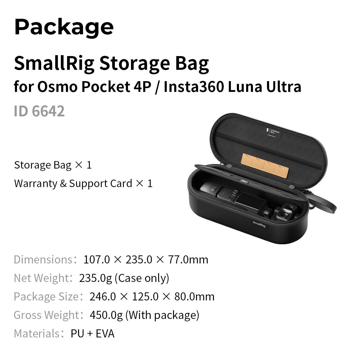 Storage Bag for DJI Osmo Pocket 4P/Insta360 Luna Ultra - immagine 9