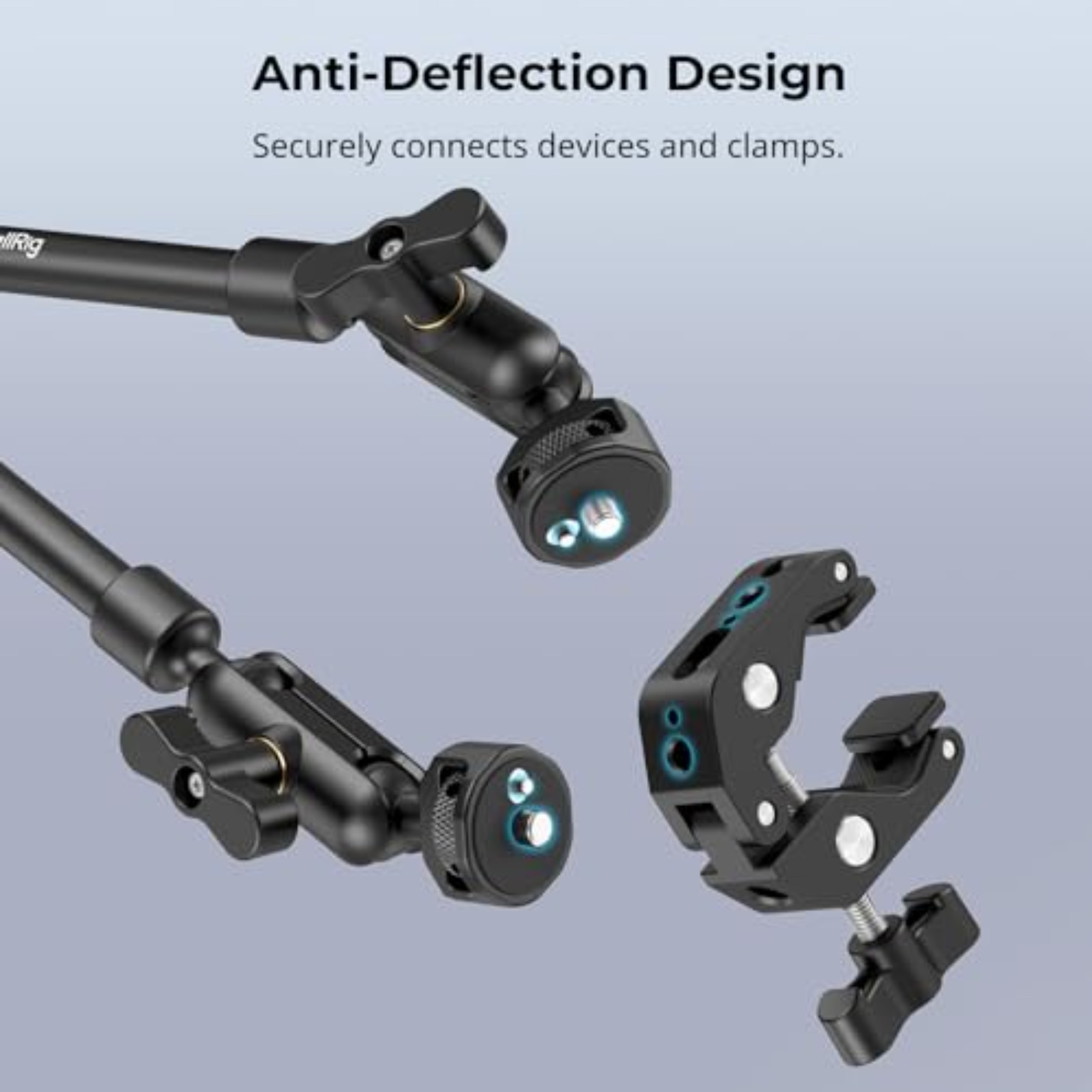 Desktop Shooting Magic Arm with Crab Clamp Kit for Phone, Webcam & Action Camera - immagine 6