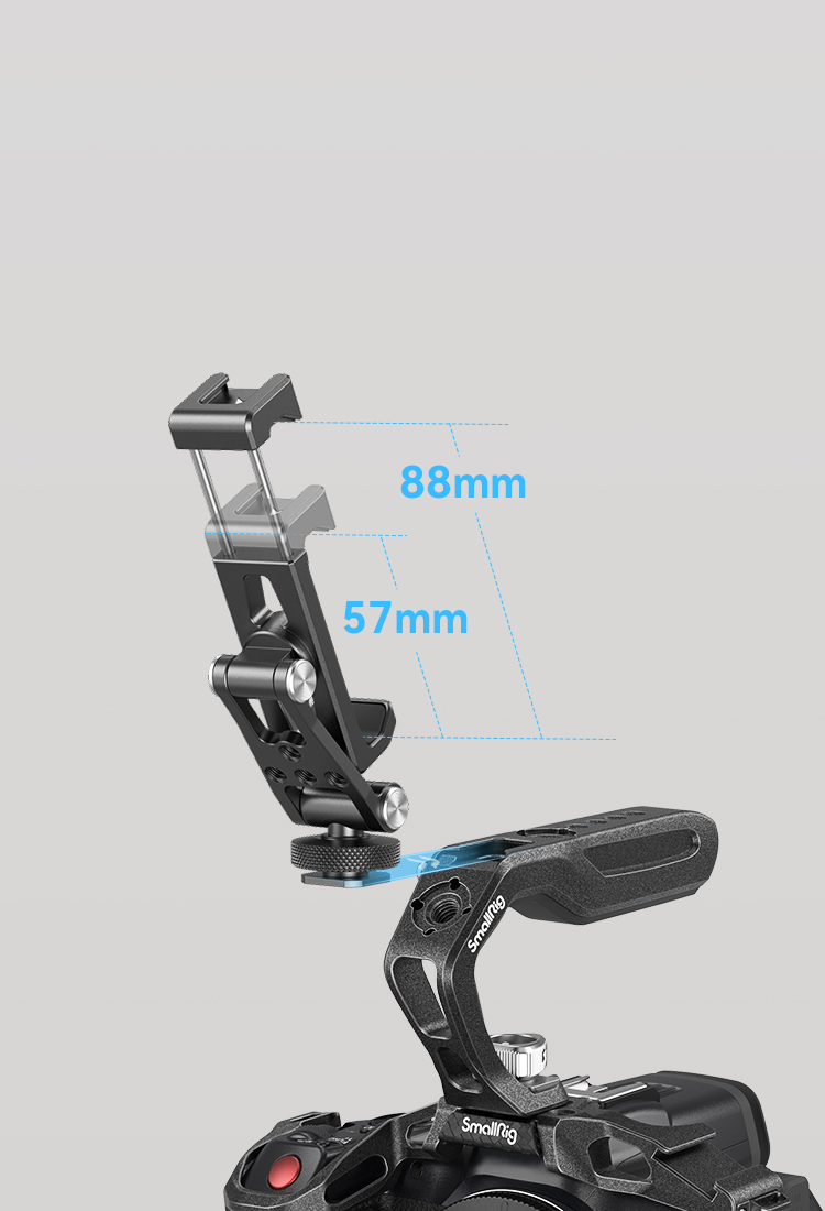 Mount the Support on Top Handle with Cold Shoe Mount