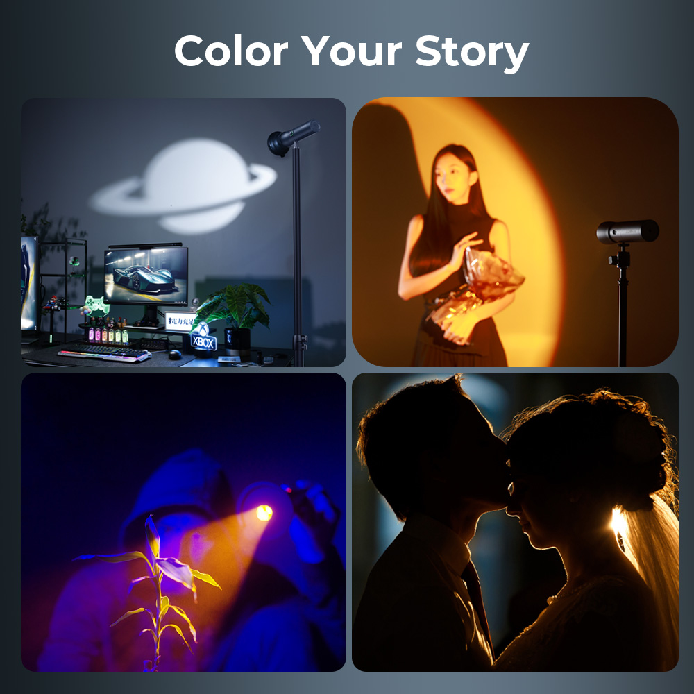 RF 10C 10W Creative Portrait Vlogging Zoom Light with 4 Colors, 20 Filters, CRI 96+ - immagine 8