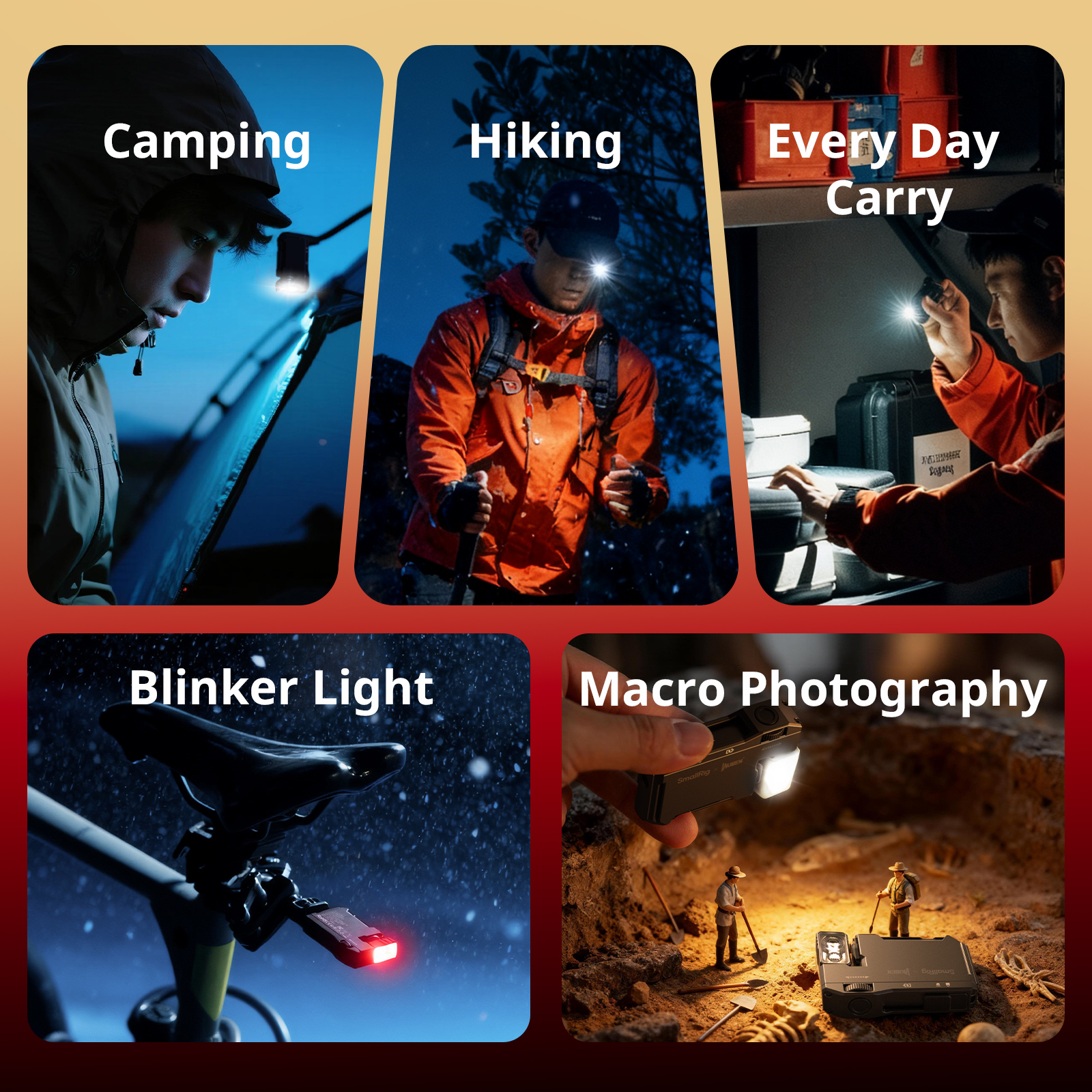 Survival mini EDC Flashlight: 400 Lumens & 82m Throw, 65Hrs, IP65, RGB Alarm & Hands-Free Light - immagine 4