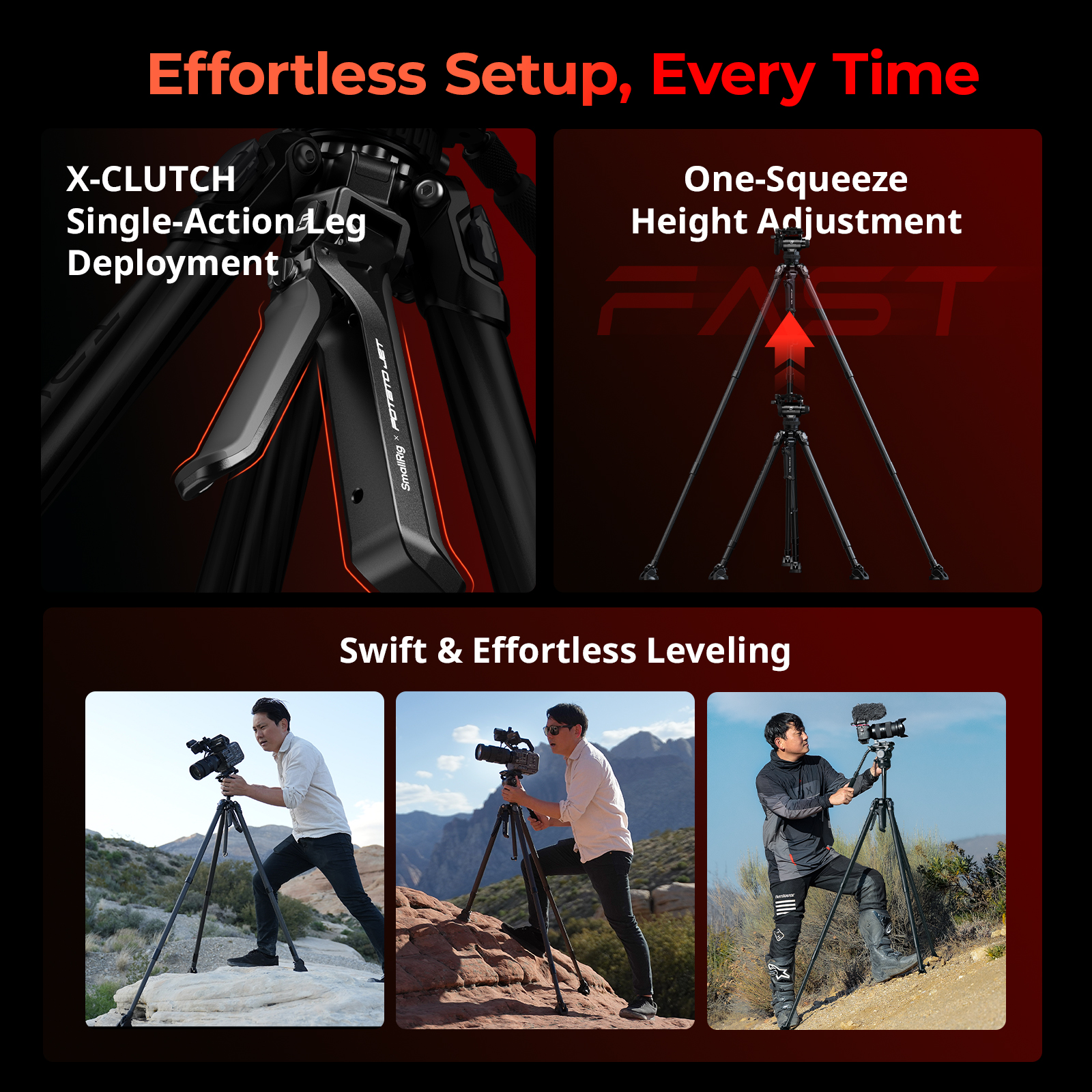 SmallRig x Potato Jet TRIBEX CARBON II Hydraulic Carbon Fiber Tripod Kit - immagine 3