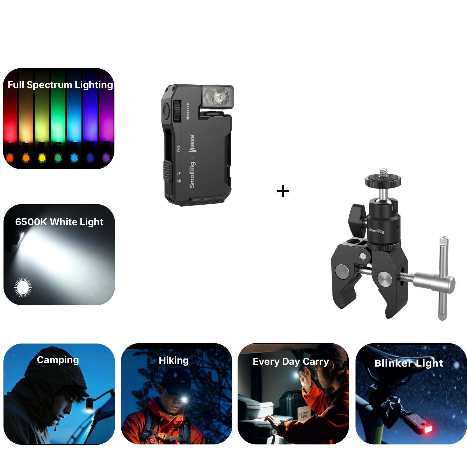 Survival mini EDC Flashlight: 400 Lumens & 82m Throw, 65Hrs, IP65, RGB Alarm & Hands-Free Light - immagine 12