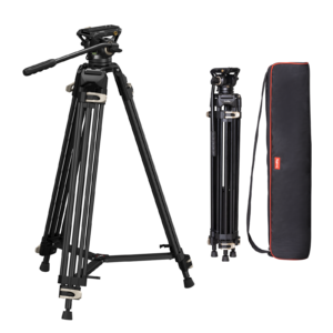 AD-01 Heavy-Duty Tripod (186cm Height, 8kg Load, 4kg Weight) with Fluid Head for Video