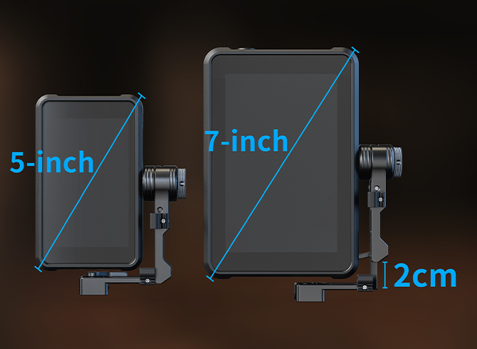 2cm (0.8") Extension Range Fits 5" to 7" monitors