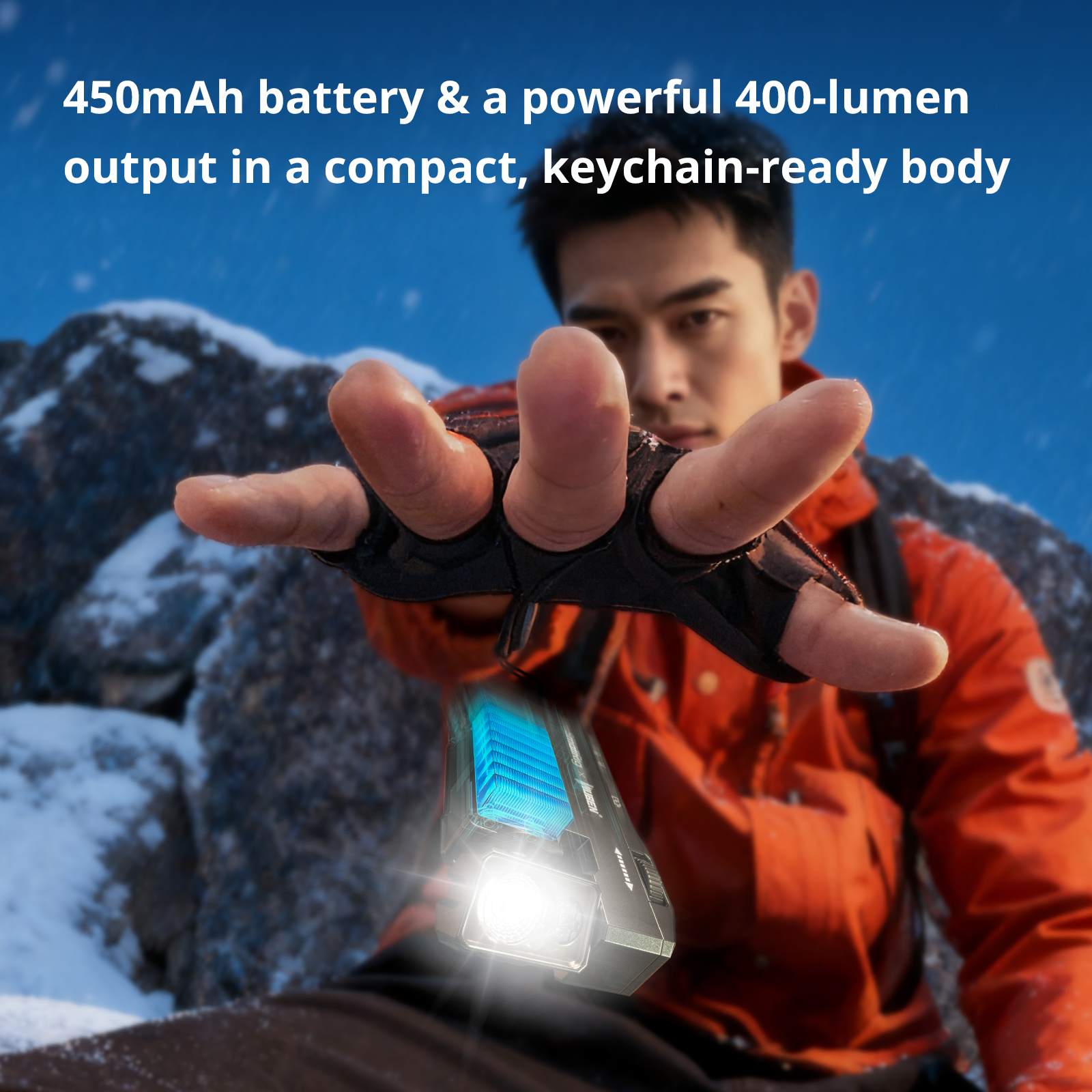 Survival mini EDC Flashlight: 400 Lumens & 82m Throw, 65Hrs, IP65, RGB Alarm & Hands-Free Light - immagine 6