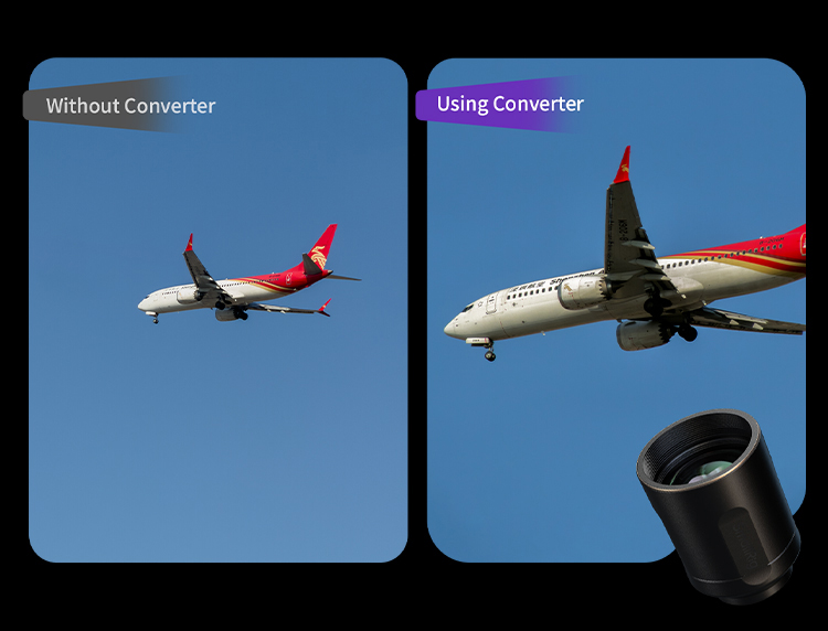Telephoto Converter: Closes in on the action with stunning background compression