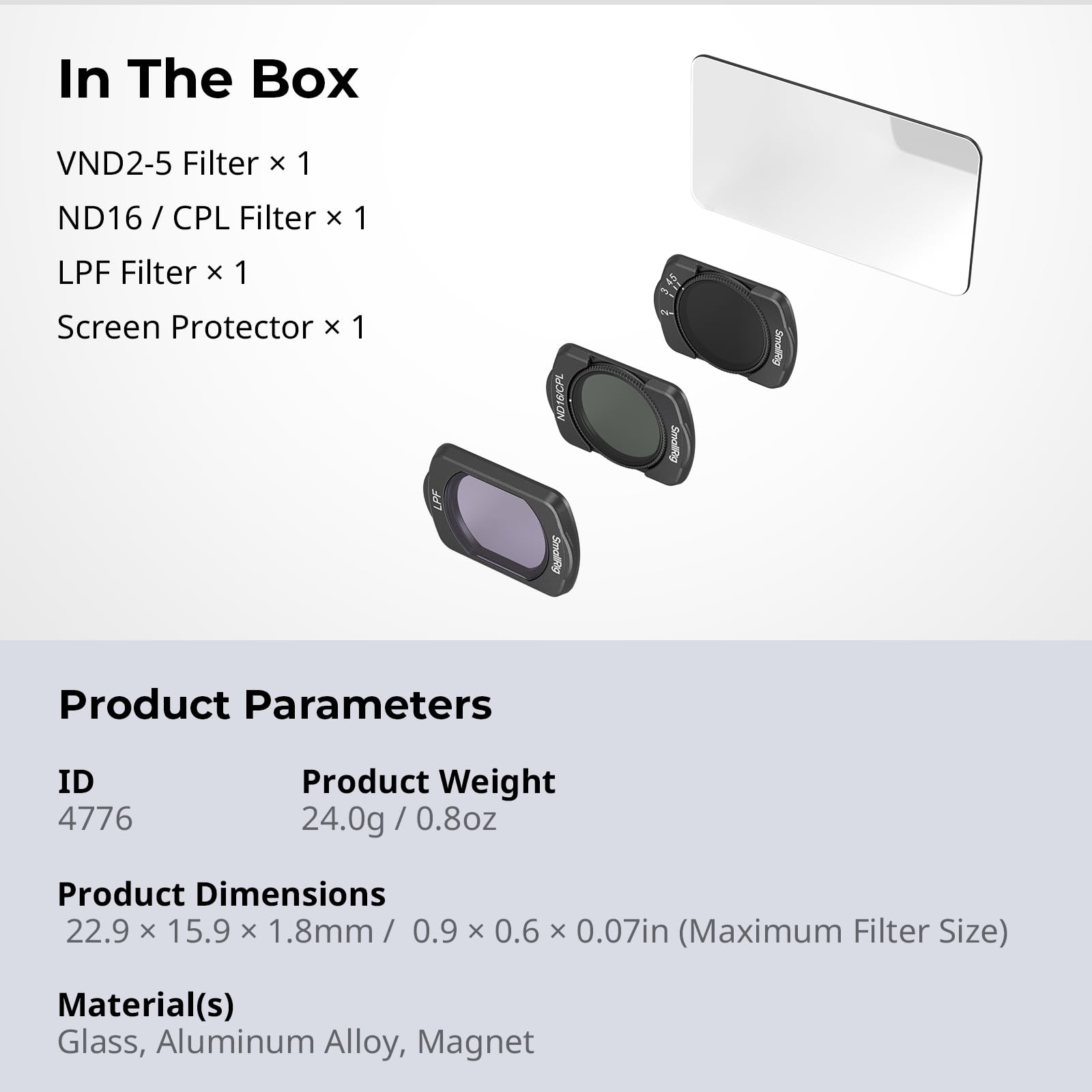 Filter Kit for DJI Osmo Pocket 4 / 3 - immagine 11