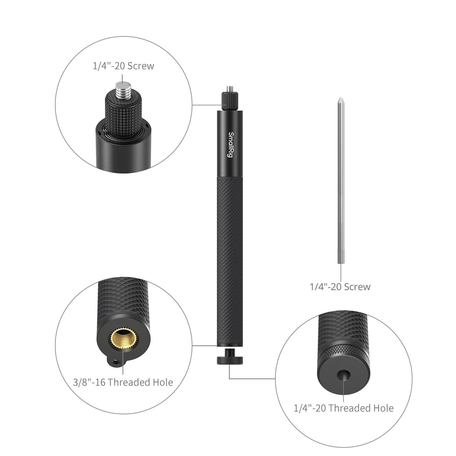 Selfie Stick Support for Action Cameras (120cm / 47in) - immagine 4